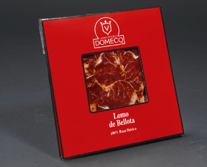 Échine Ibérique "Bellota" en tranches (Boîte de 80 g) - Juan Pedro Domecq Échine Ibérique "Bellota" en tranches (Boîte de 80 g) - Juan Pedro Domecq