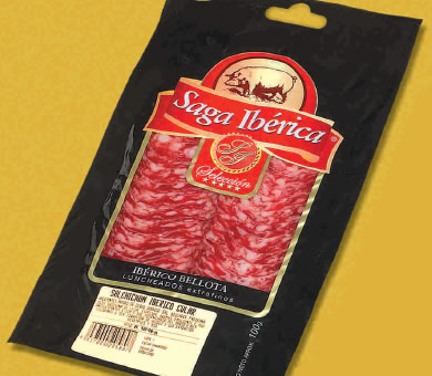 Saucisson Ib�rique "Bellota cular" en tranches (Barquette de 100 g) - Saga Ib�rica